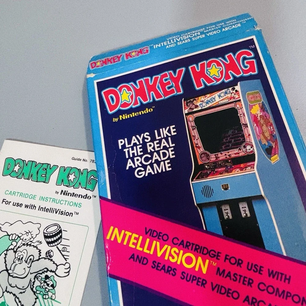 Intellivision Video Game Coleco Donkey Kong, Box, Manual Vintage Retro 80's